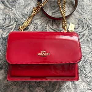 Coach Red Chain Shoulder Bag/Crossbody Bah
